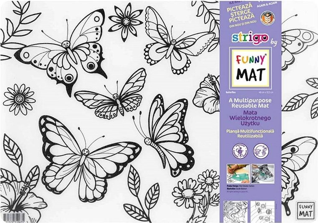 Transparente Matte Schmetterlinge Funny Mat 48 x 33,5 cm