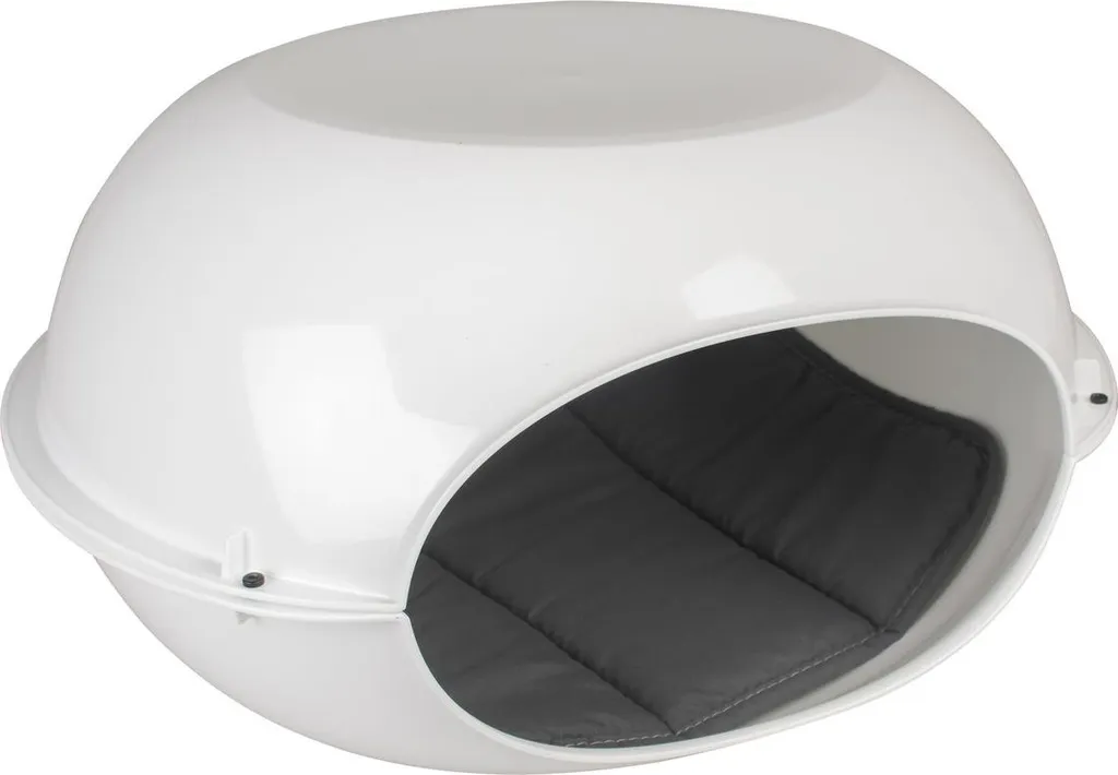 Igloo pour chat Duvo+ blanc : créez un refuge apaisant avec coussin doux