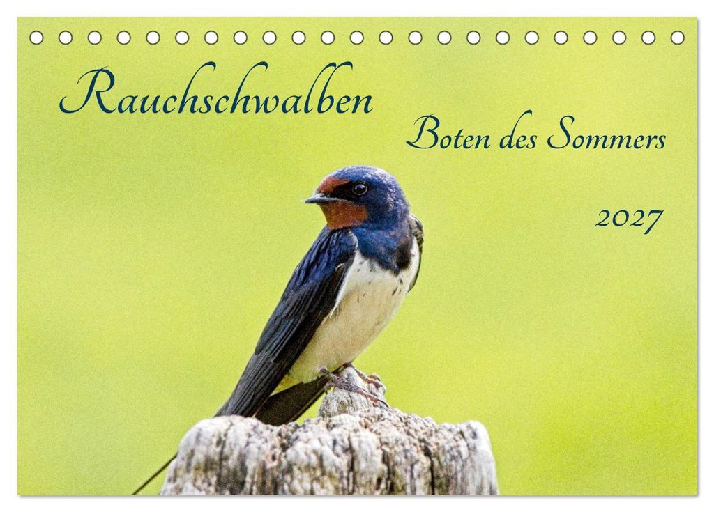 Rauchschwalben - Boten des Sommers (Tischkalender 2027 DIN A5 quer), CALVENDO Monatskalender
