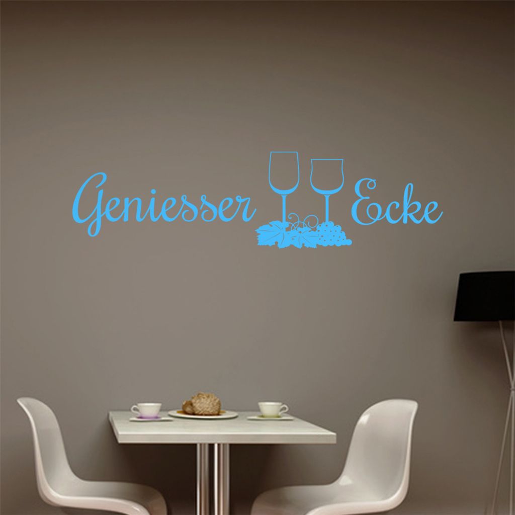 Geniesser Ecke Gläser Wandtattoo in 6 Größen - Wandaufkleber Wall Sticker - Dekoration, Küche, Wohnzimmer, Schlafzimmer, Badezimmer