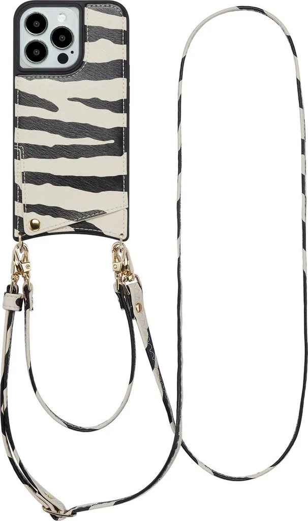 Selencia Nova Zazzy Zebra iPhone 13 Pro Case con Cavo e Card Holder