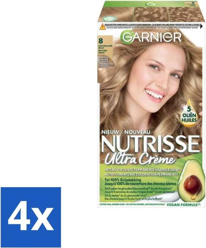 OFFERTA Garnier Nutrisse 8 Biondo Chiaro - 4 Pezzi - Ultimi Stock