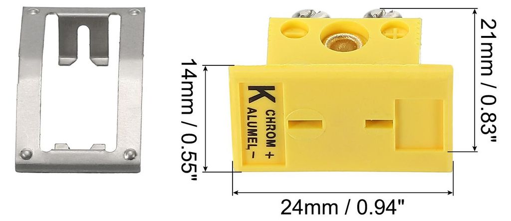 2Stk K Typ Paneel Montage Thermoelement Buchse Mini Steckdose 220¡ãC(428¡ãF) fš¹r Thermoelement Draht Steckverbinder Stecker Steckdose Gelb
