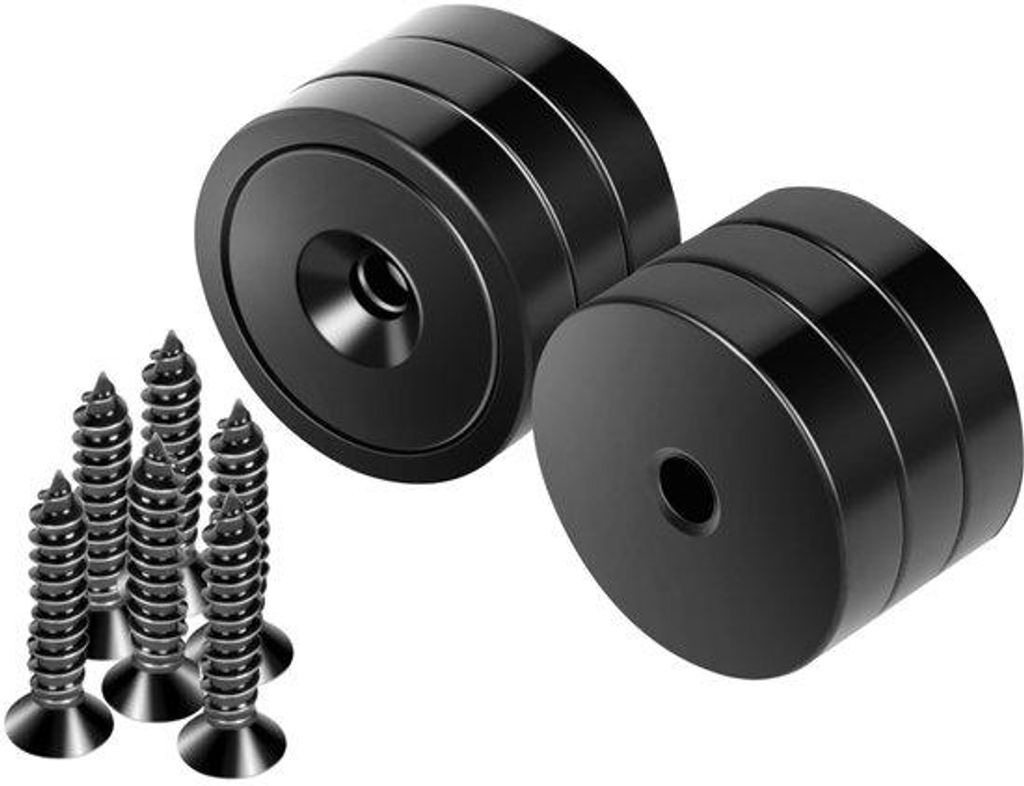 Magnetstifte, 25 mm Durchmesser, ideal für Holzwände, Whiteboards, Türen, zu Hause, Küche, Büro (schwarz, 6 Stück)
