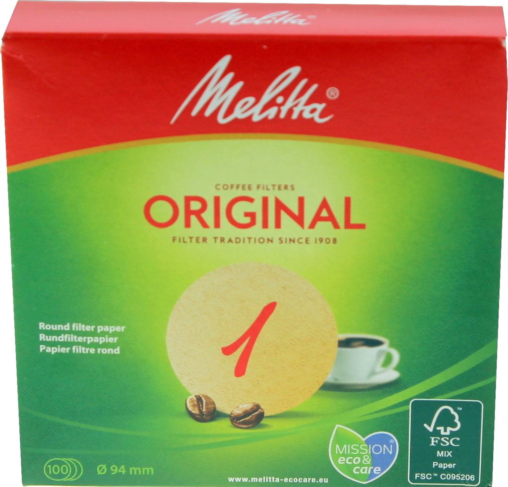 Kulatý filtrační papír Melitta 1 přírodní hnědý 100ks Obrázek produktu 