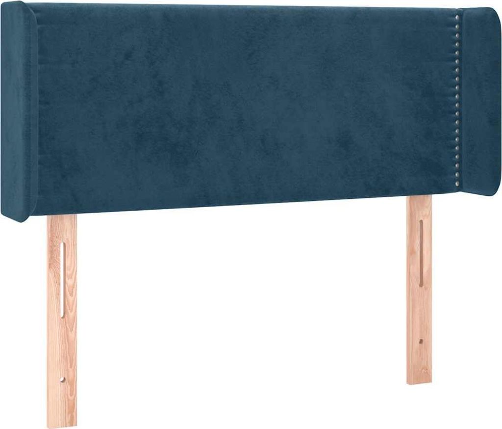 vidaXL Kopfteil mit Ohren Dunkelblau 103x16x78/88 cm Samt
