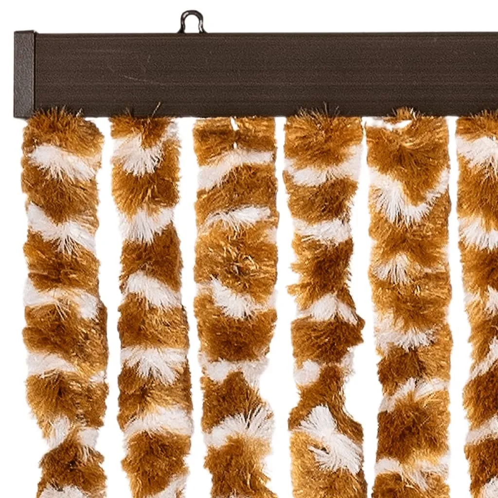 Rideau de porte chenille Fly 56x185 cm ocre et blanc par VidaXL - 5