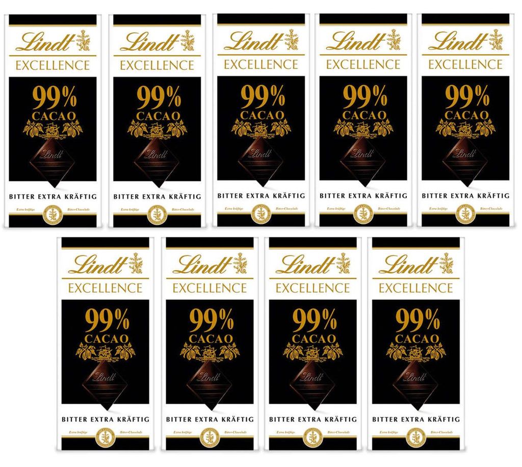 Lindt Excellence 99 Prozent Cacao Bitter extrem kräftig 50g Produktbild 