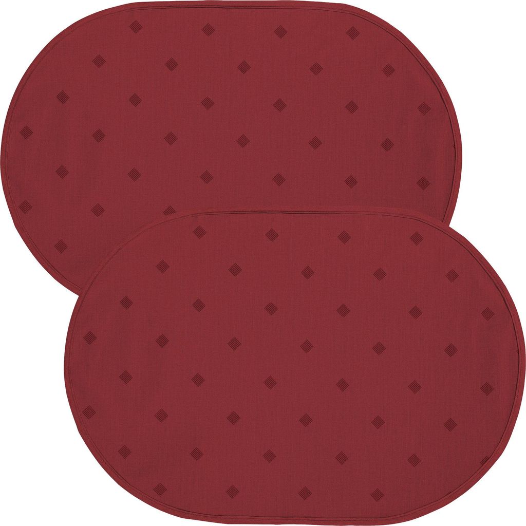 Erwin Müller Tischset Neuss" 2er-Pack burgund oval: 35x50 cm"