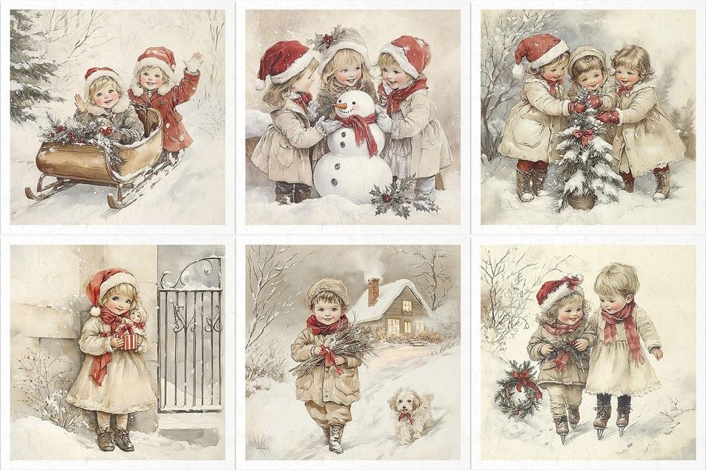 Reispapier-Set 14,8×14,8 cm – RSM199 – Dorf im Schnee – ITD Collection