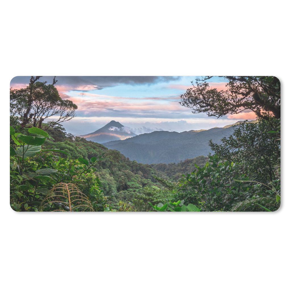 MuchoWow Schreibtischunterlage Dschungel - Berge - Costa Rica - Jungen - Mädchen - Kinder 80x40 cm - XXL Mauspad - Gaming Mauspad
