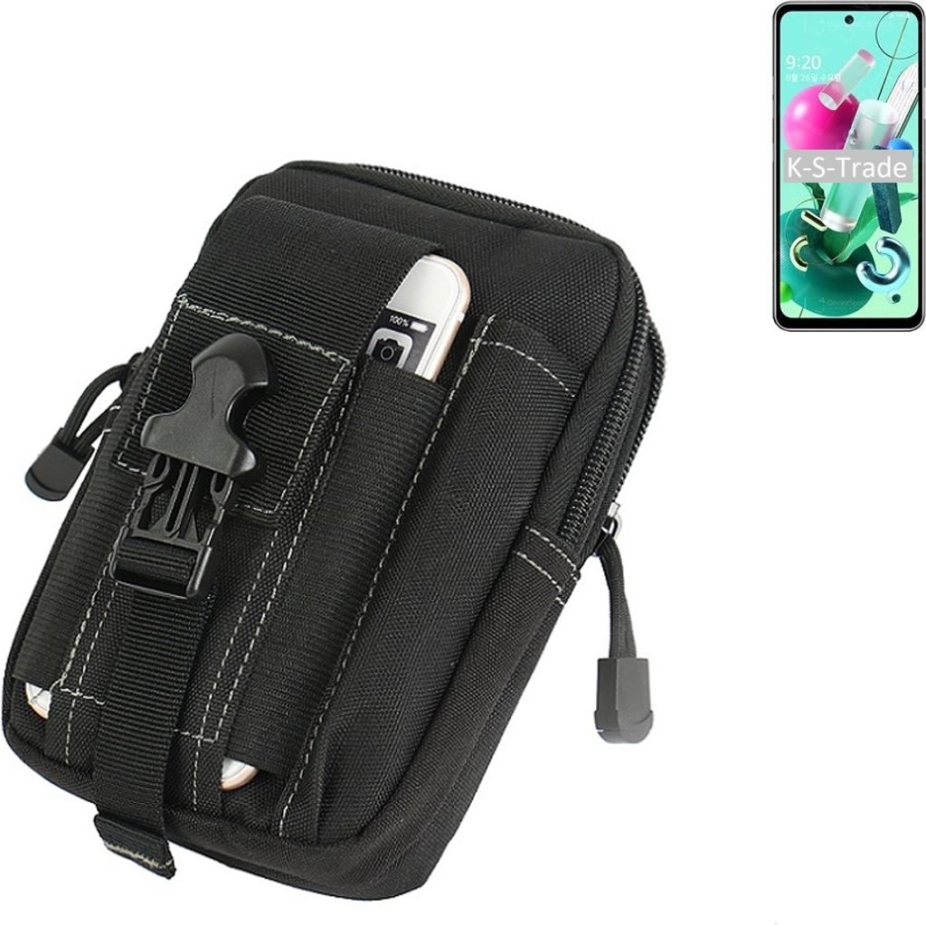 K-S-Trade Gürtel Tasche kompatibel mit LG Electronics Q92 Gürteltasche Holster Schutz Hülle Handy Hülle Smartphone outdoor Handy-Hülle schwarz