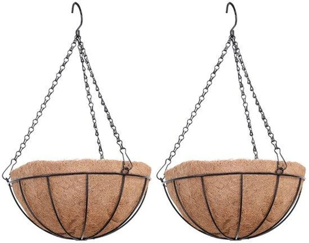 Paniers suspendus en fibre de coco 20 cm pour fleurs et déco extérieur