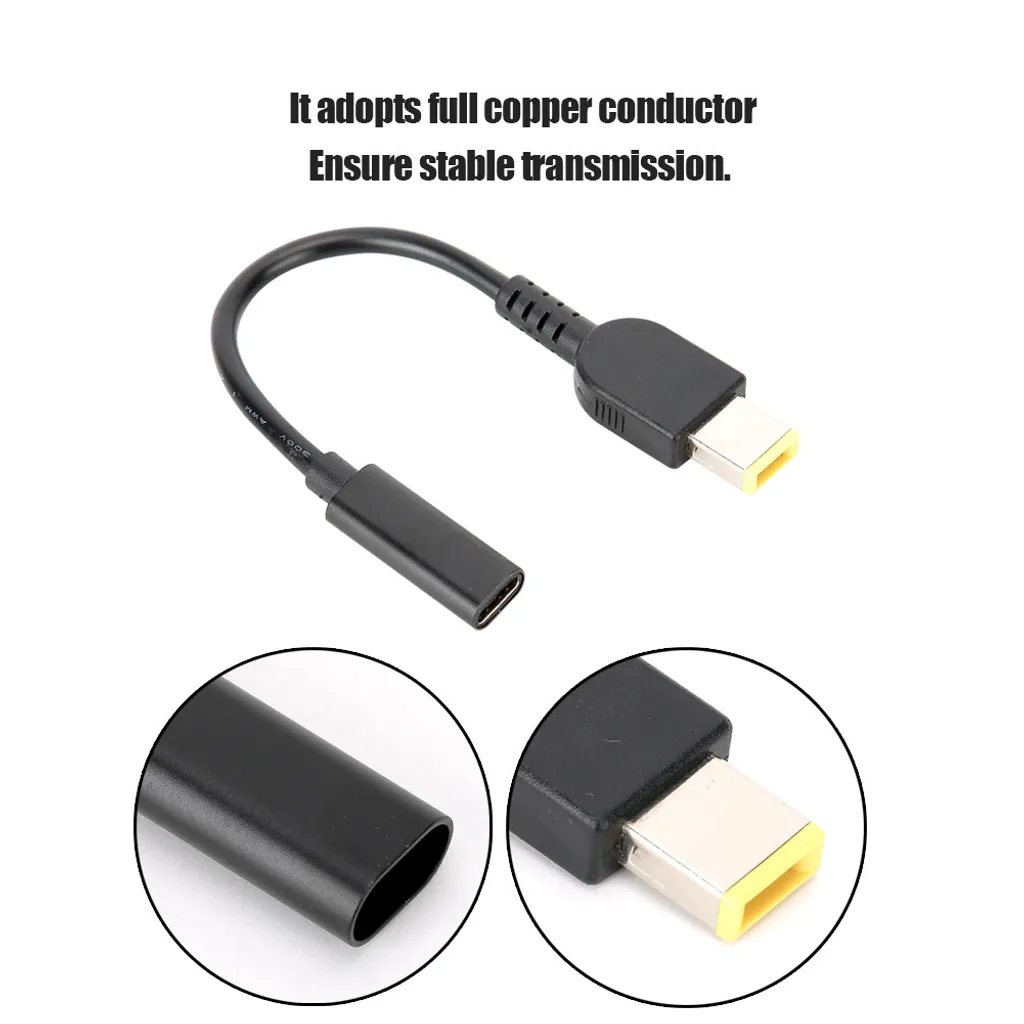 Câble adaptateur USB Type C vers DC Jack pour chargeur d'ordinateur 65W
