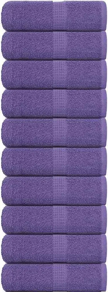Set 10 Asciugamani Viso FROGN Viola 30x50 cm - Cotone Naturale Soft