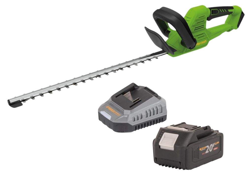 Procraft PZA26bb Akku Heckenschere 20 V 550 mm Brushless + 1x Akku 4,0 Ah + Ladegerät