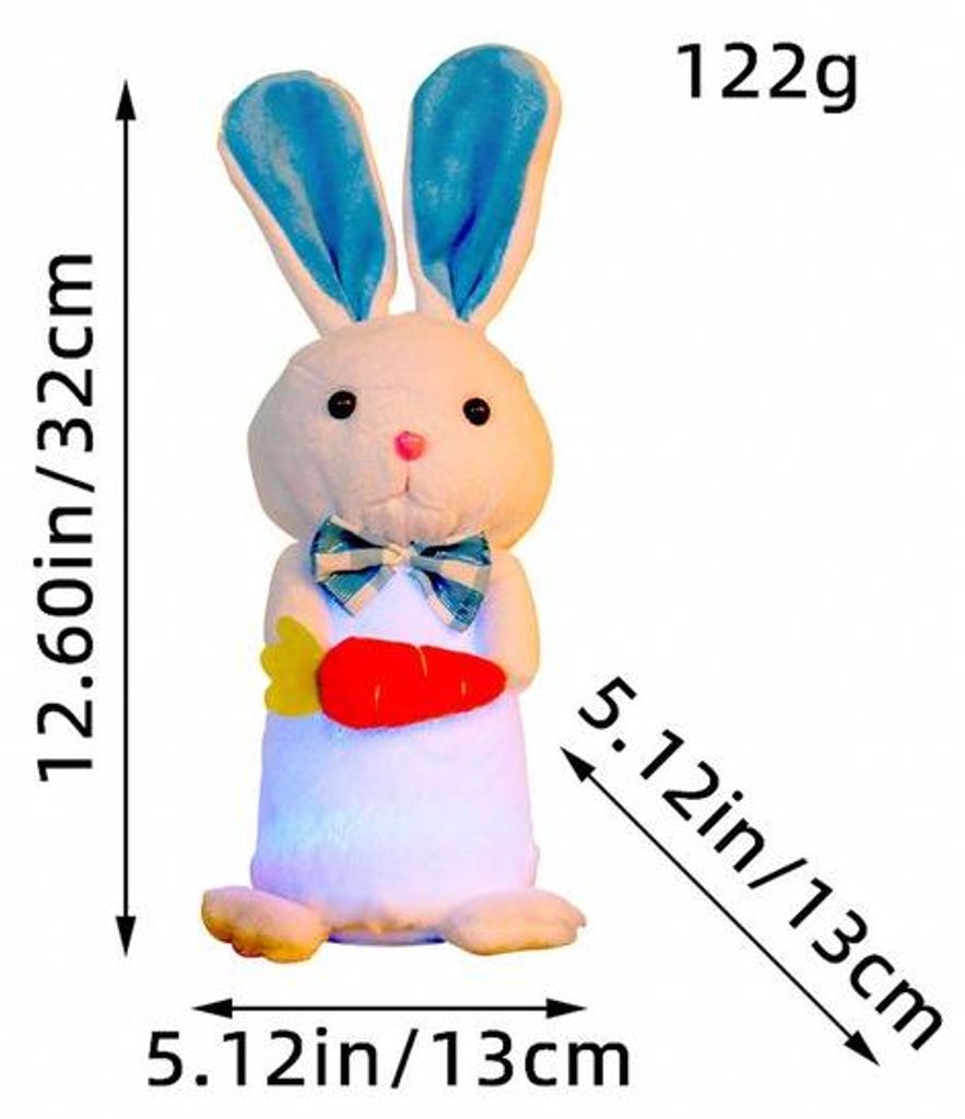 Plüsch-Konijn-Statue, Cartoon-Design, Weiß, Woonaccessoire, Tischdeko, Ostern, Dekoration.