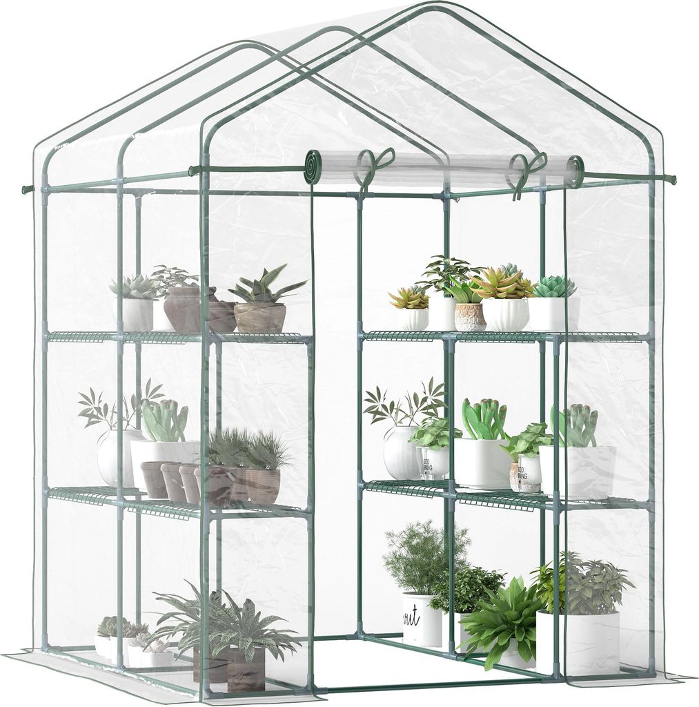 Outsunny Serre de jardin avec étagères 3 niveaux, serre de Image du produit 