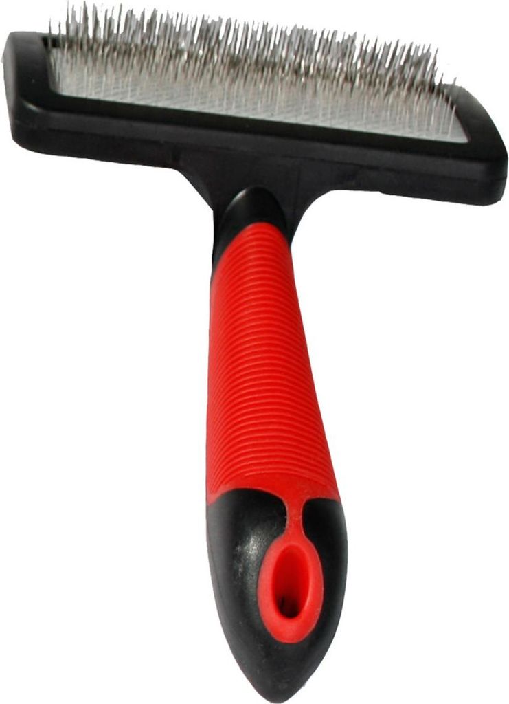 Karlie Professional Zupfbürste - Hundebürsten - L - Gummi - Rot/Schwarz - 19x12 cm
