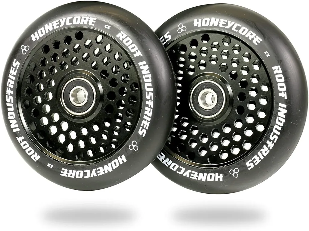 Roues Root Honeycore noir 2-pièces légères pour trottinette Stunt