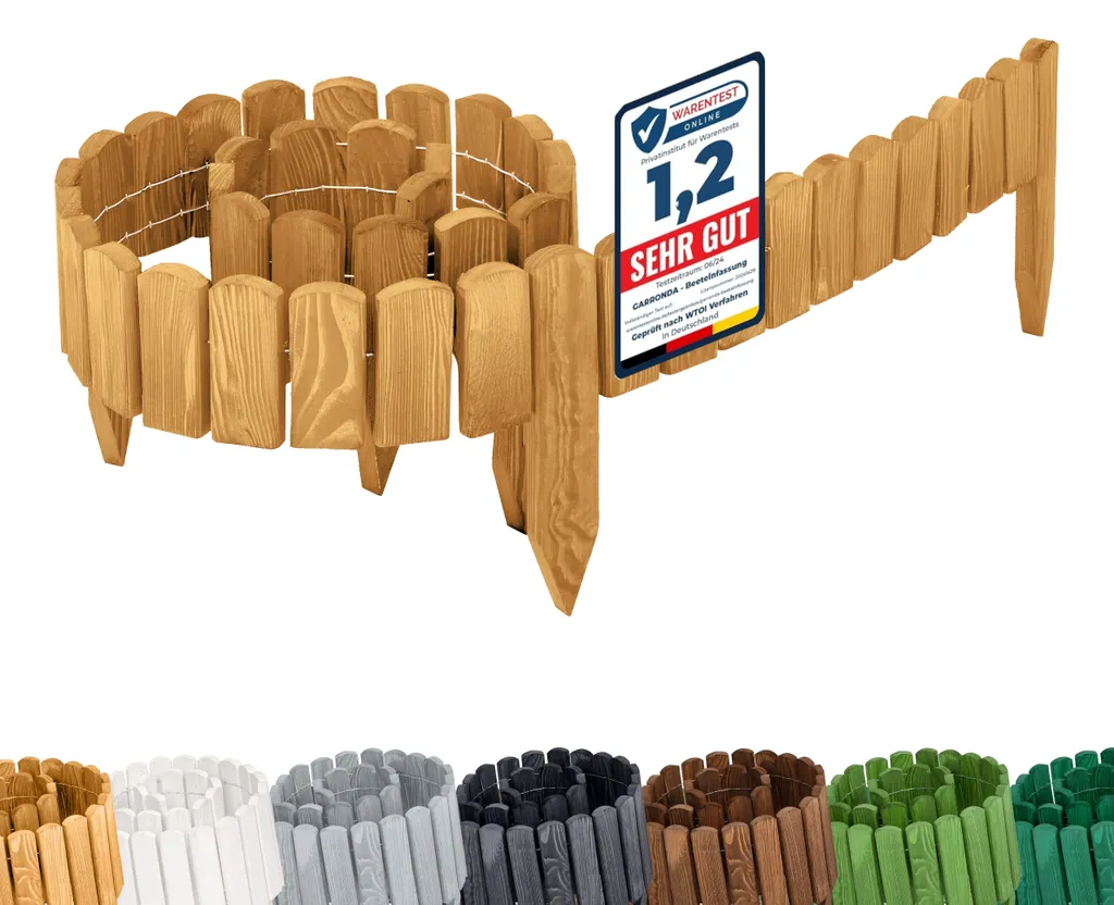 Bordure en Bois Imprégné Autoclave 200x8cm Résistante aux Intempéries