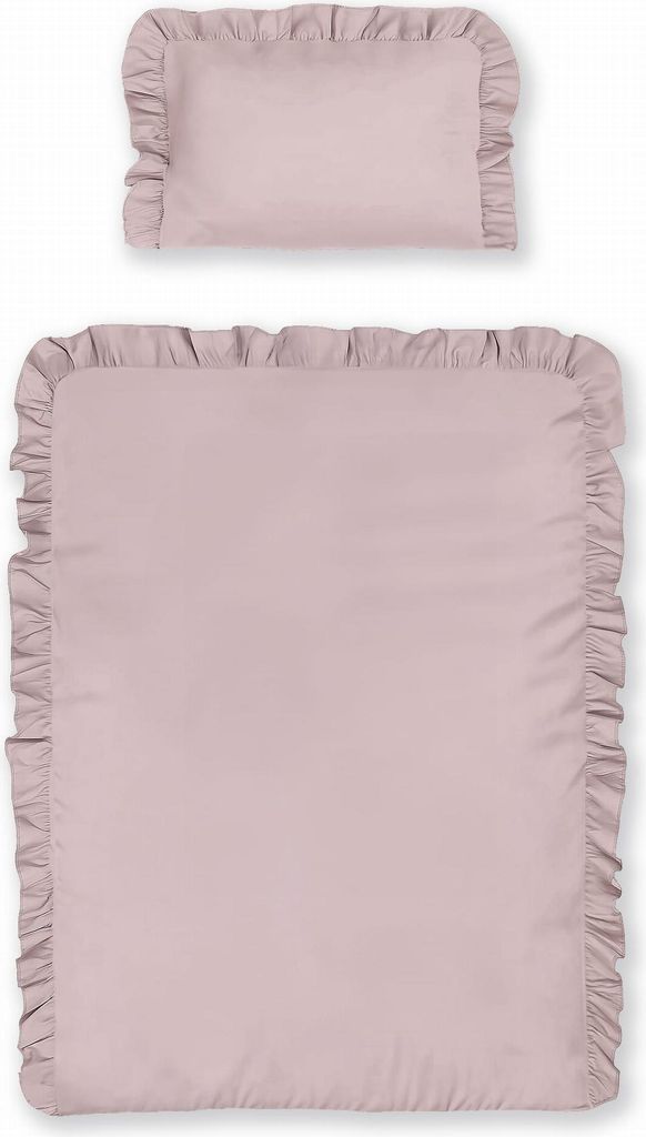 Babybettwäsche, Kinderbettwäsche aus Baumwolle mit Rüschen, Boho-Stil 90x120 Rosa