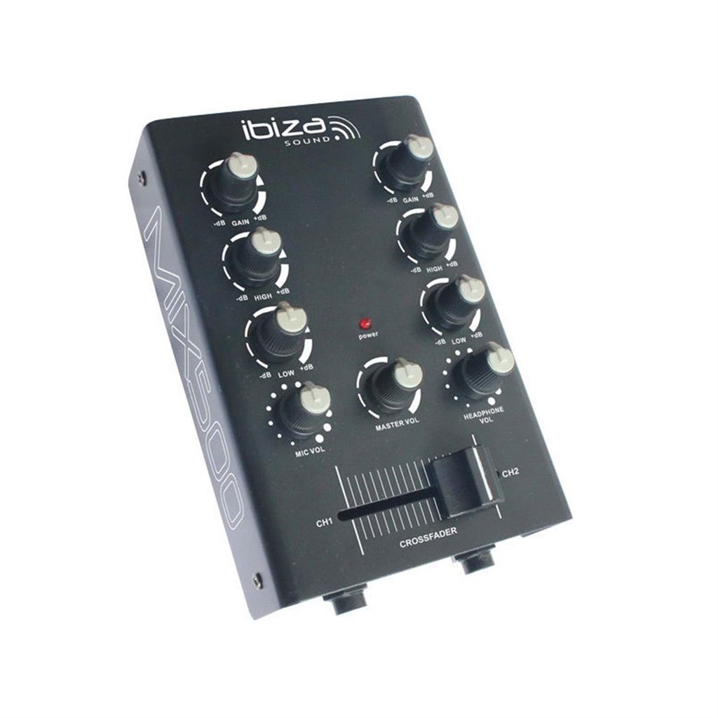 ibiza MIX500 2-Kanal-Mini-Mischpult Mixer 2-Band Equalizer schwarz