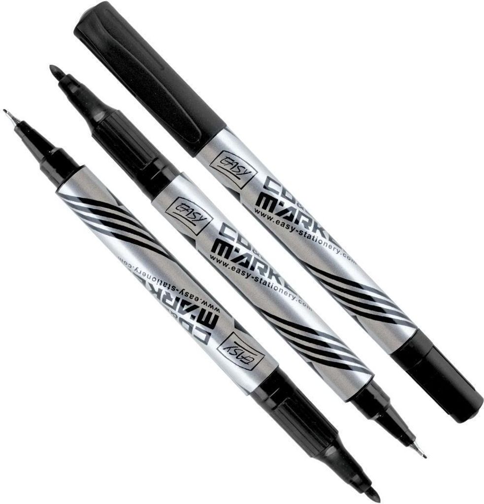 CD-Marker doppelseitig schwarz (12 Stück) EASY