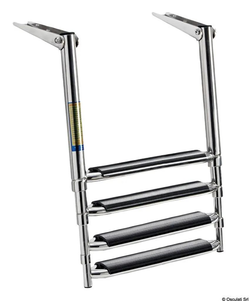 Échelle extensible BIG pour plateforme de bain 4 marches en inox poli
