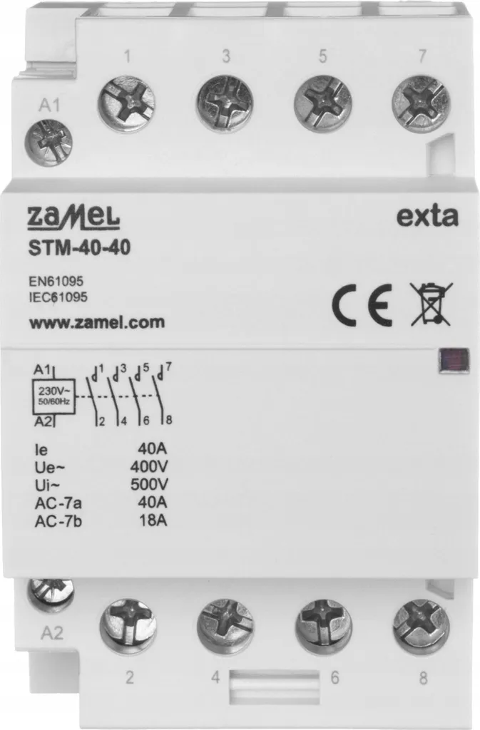 Contattore 40A 230V 4NO STM-40-40 Zamel - Affidabilità Industriale