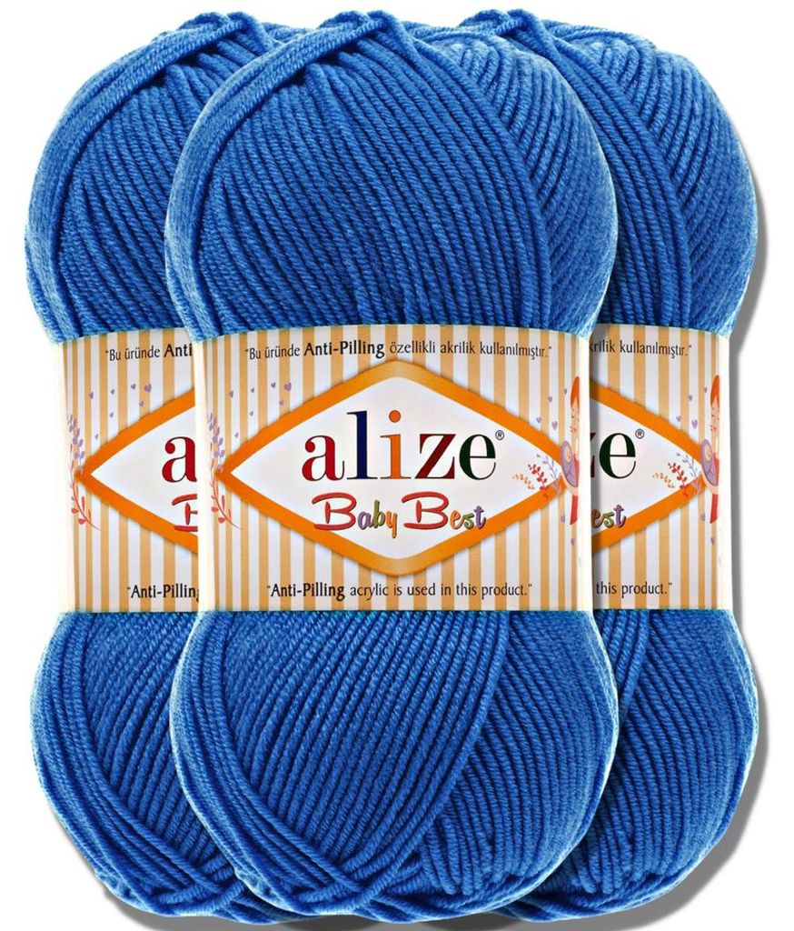 Alize 3x 100g Baby Best Wolle, Antipilling, Uni, Häkeln, Produktbild 