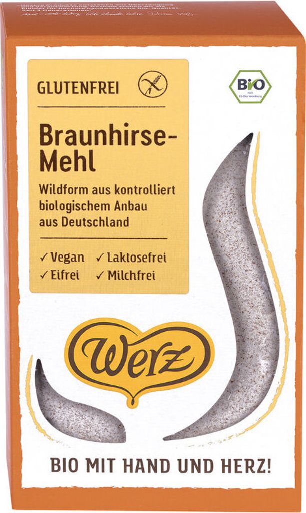 Werz Braunhirse Mehl, Hirsemehl, 500 g, 380 kcal, 1590 kJ, Produktbild 
