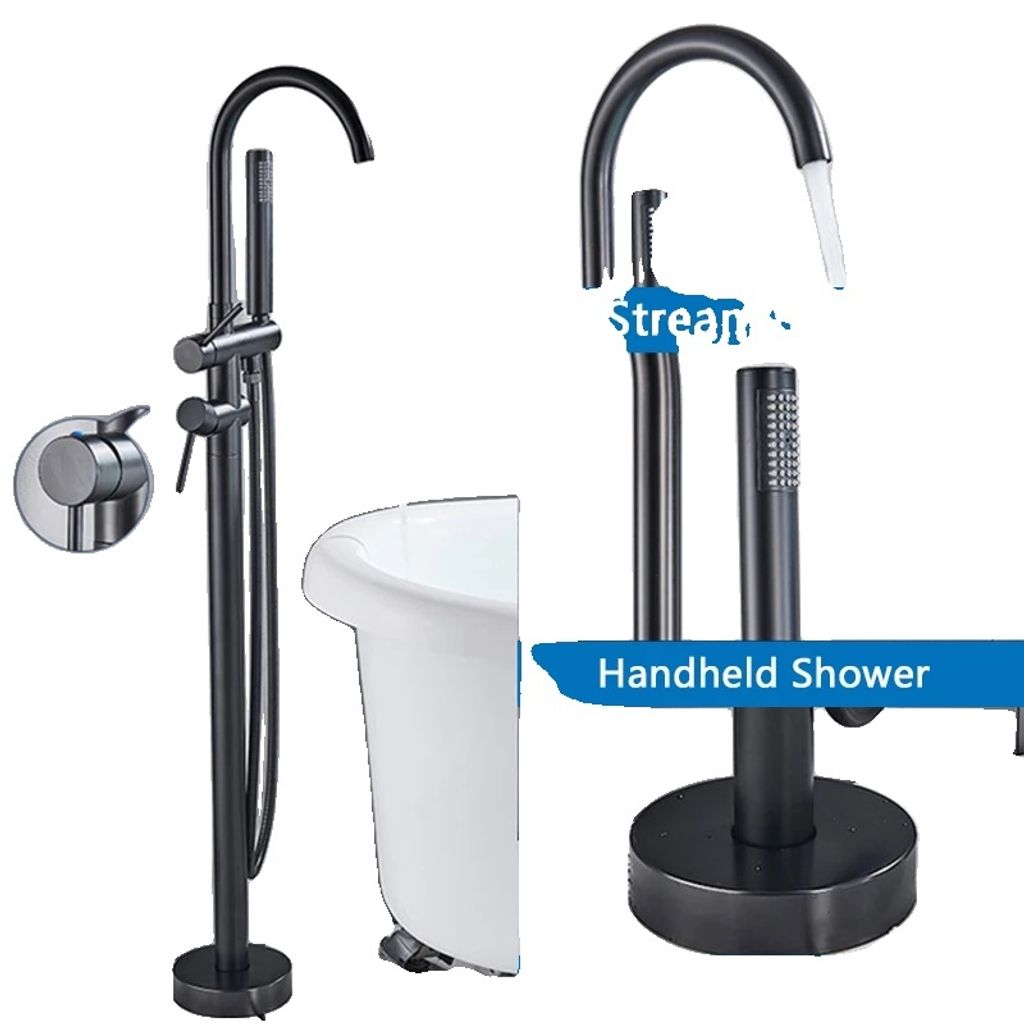 Badezimmerarmatur, Einhand-Design, 360-Grad-Drehung Auslauf, Schwarz