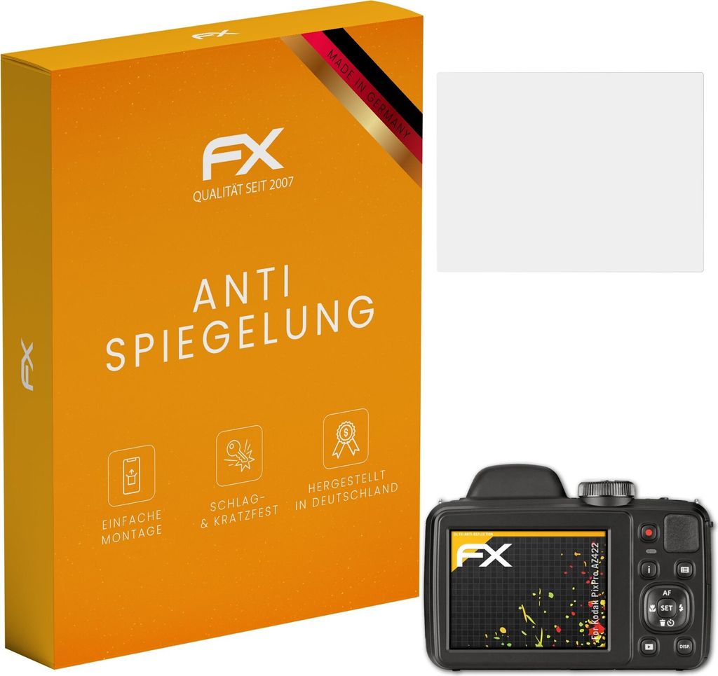atFoliX FX-Antireflex 3x Schutzfolie kompatibel mit Kodak PixPro AZ422 Displayfolie