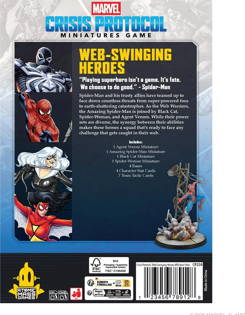 Marvel Crisis Protocol Web-Swinging Heroes Pack de Jeu de Figurines - 3