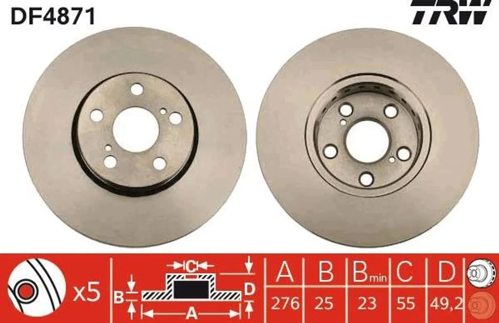 Disque de frein TRW haute teneur en carbone compatible OE 4351220730