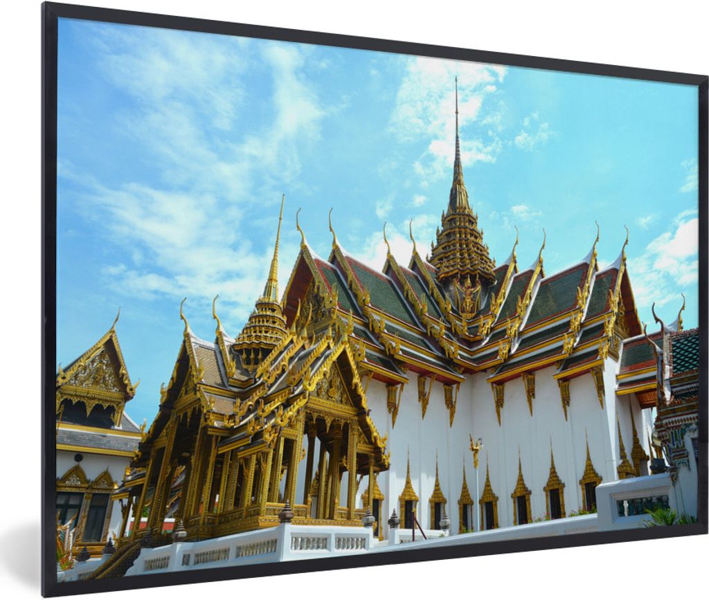 MuchoWow Gerahmtes Poster Thailand - Palast - Sonne 30x20 cm - Poster mit Schwarzem Bilderrahmen Wandposter Rahmen Foto Bilder - Kunstdruck - Bil...