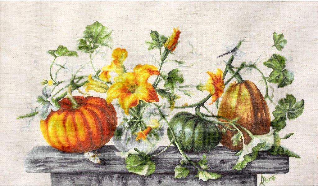 Luca-S Kreuzstich Set "Kürbis", Zählmuster, 46,5x27cm