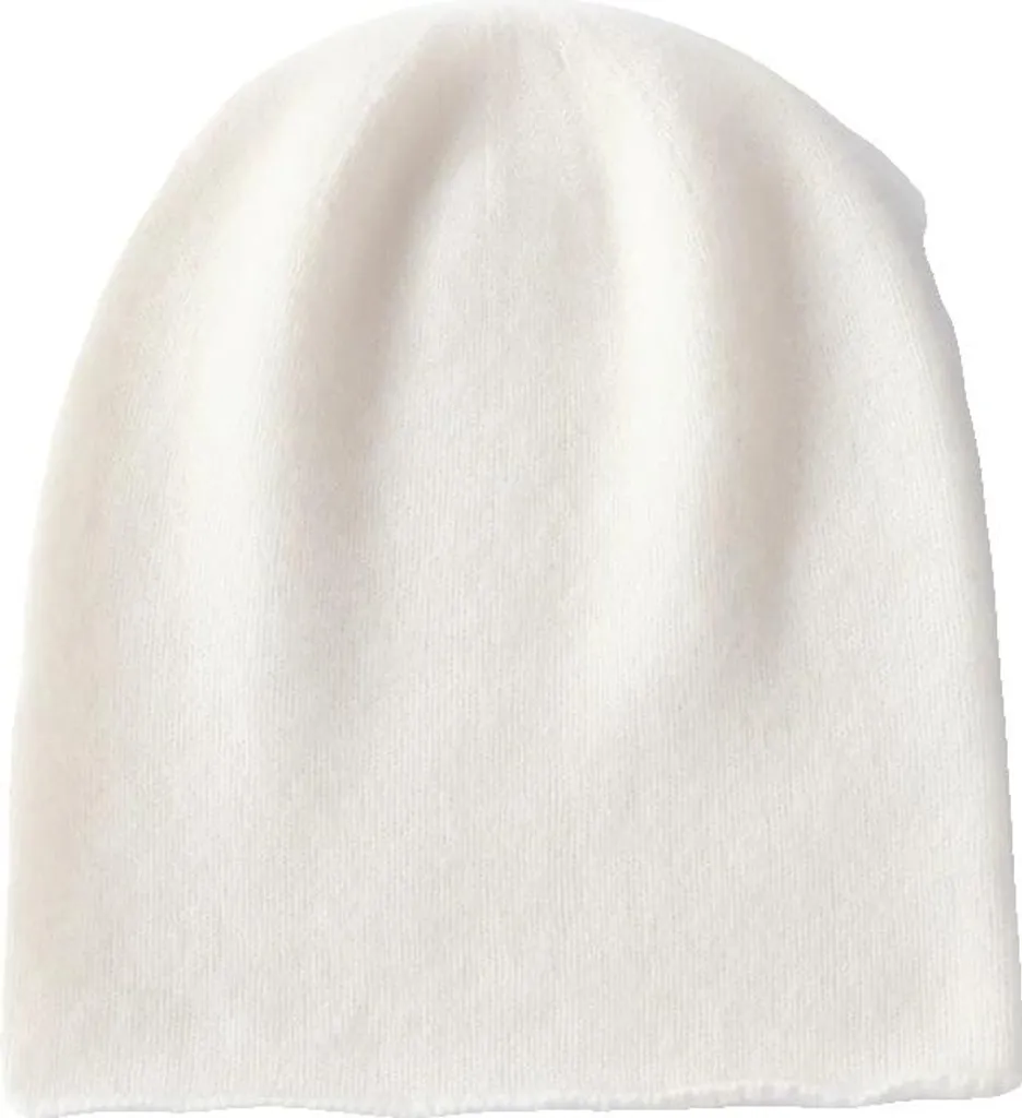 Cuffia in Puro Cashmere 100% Bianco Unisex - Accessorio Invernale Premium