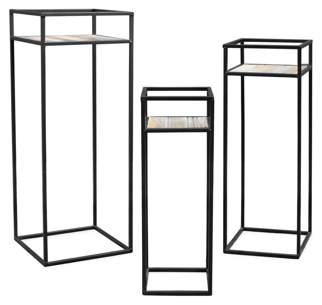 Juego de 3 taburetes de metal s para plantas - 70 / 60 / 50 Imagen del producto 