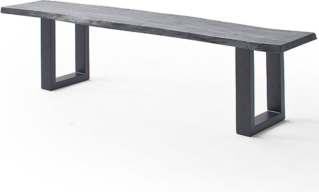 Esszimmer Sitzbank mit 160 cm Breite, Akazie massiv, grau sandgestrahlt - COSENZA-06