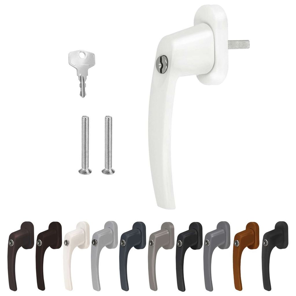 Premium Aluminium Fenstergriff Victory - abschließbar - 100 Nm, Farbe:Schwarz RAL 9005 (matt), Stiftlänge:40mm