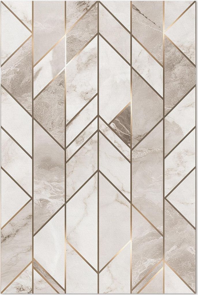 Regelmäßige Linien auf dem glamourösen Marmorstein – Vinylteppich – 60x90 cm – Indoor Teppich – Flur – Pflegeleicht – Modern