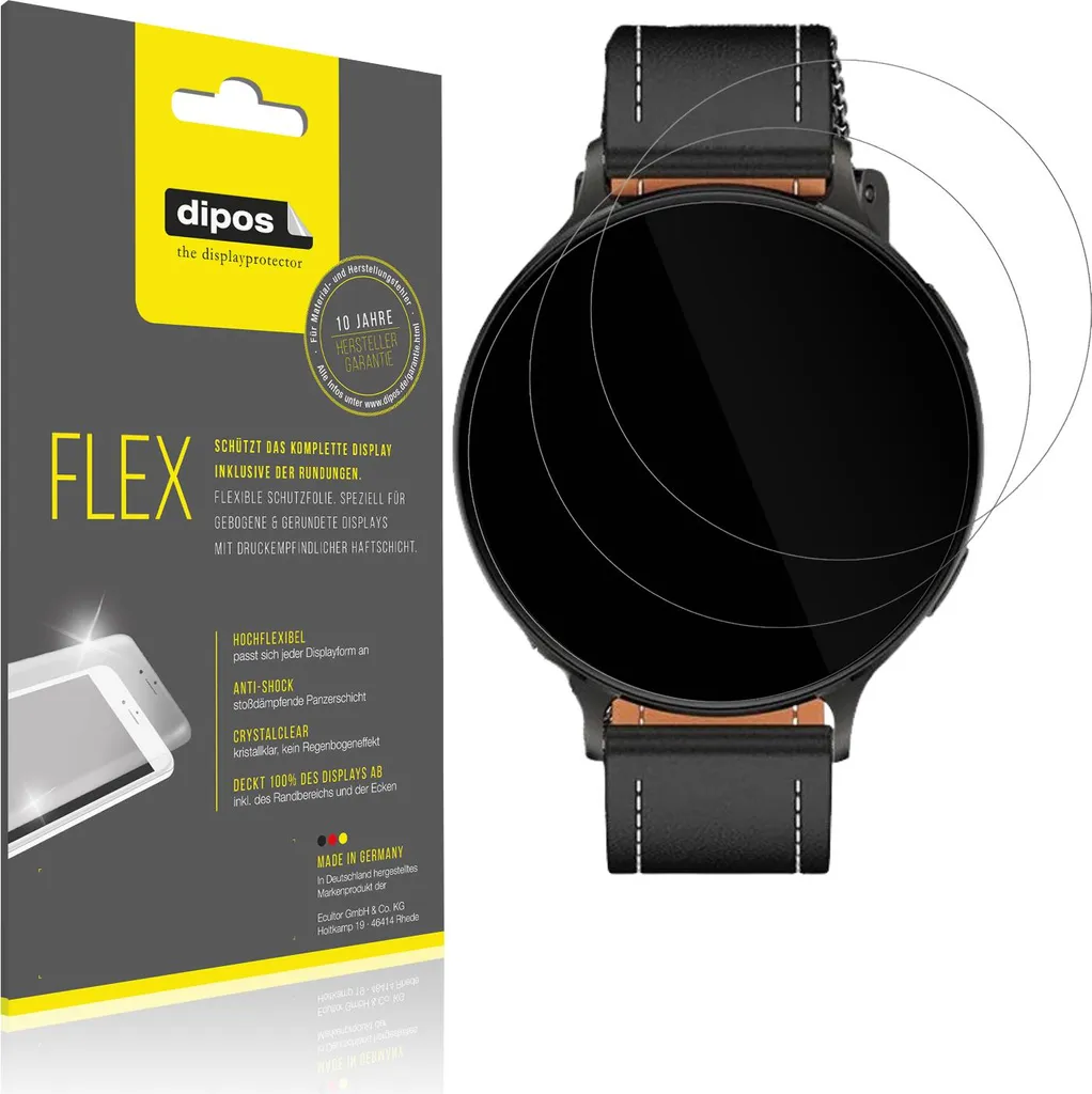 Set 2 Pellicole per Pireware Nano Smartwatch | dipos Flex 100% Cover