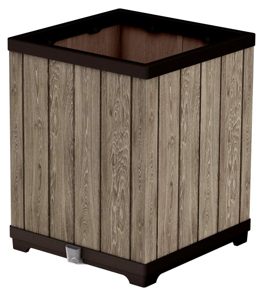Deco Square Tall Pflanzkübel 74 Liter – 45,5x45,5x55 cm, wetterfest, mit Wasserreservoir und Wasserstandsanzeiger