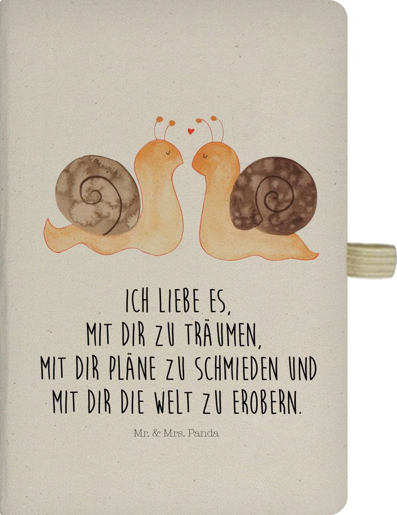 Mr. & Mrs. Panda notizbuch Schnecken Liebe - Transparent - Geschenk, Skizzenbuch, Jahrestag, glücklich, Kladde, Freundin, Journal, Paar, Träume, ...