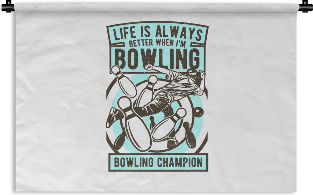 MuchoWow® Wandteppich Wandbehang Bowling - Sport - Jahrgang Produktbild 