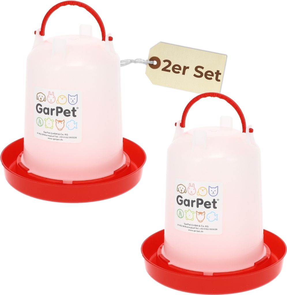 2er Set Hühnertränke 3 L Geflügeltränke Hühnerzubehör Wasserspender Hühner Kükentränke Wassertränke Hühner Hühnertränke Automatisch Tr...