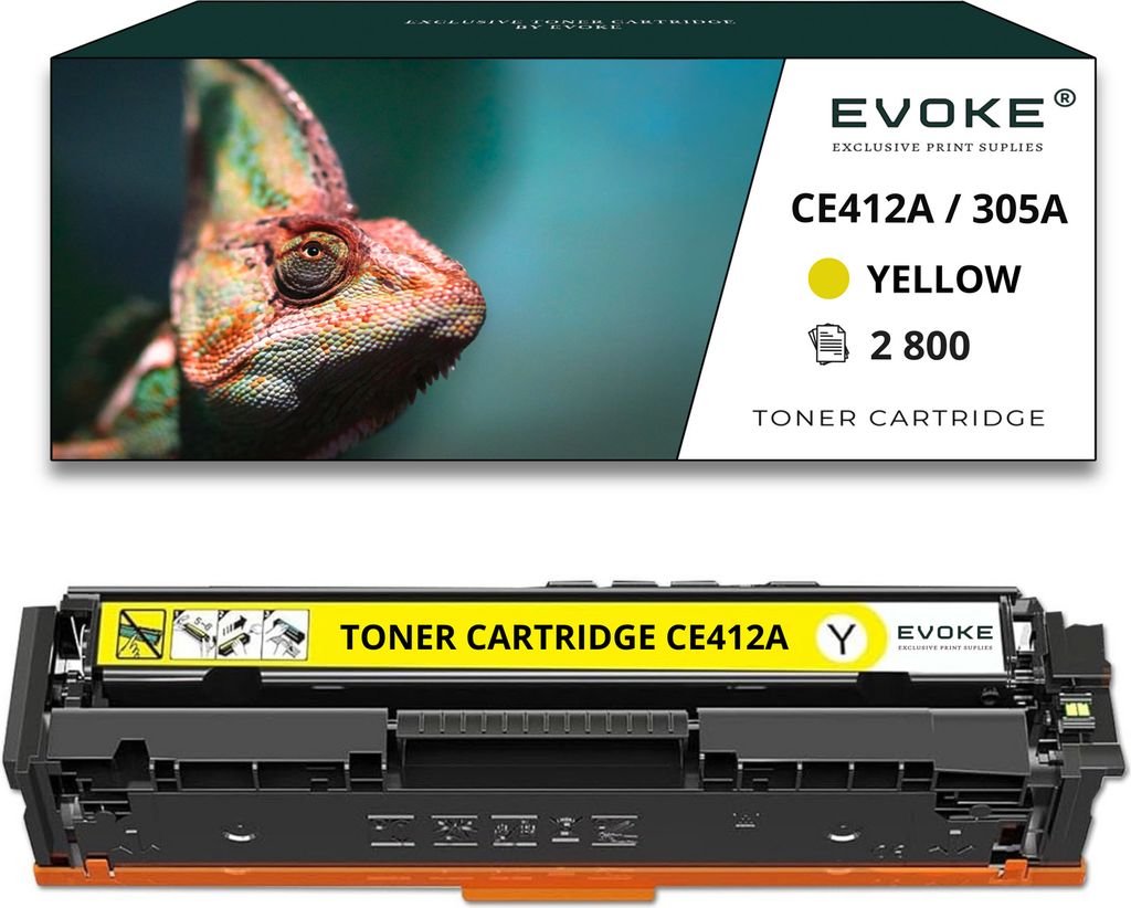 Toner für HP CE412A / CF382A / CC532A / CR-412/CF382 CE412A / CF382A / CC532A / CR Gelb | Ersatz für LASERJET M351a M375nw M451dn M475dn