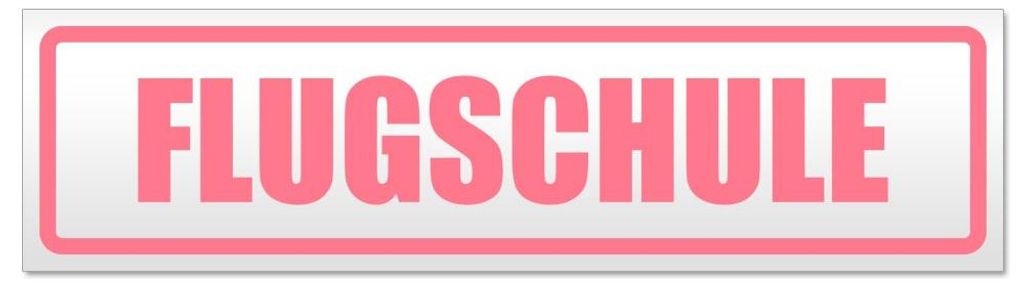 Kiwistar - Autoaufkleber - Hellrosa - 20 x 5,3 cm - Flugschule - Hinweis Aufkleber Sticker für Auto, Kfz, Fahrrad, PKW, LKW